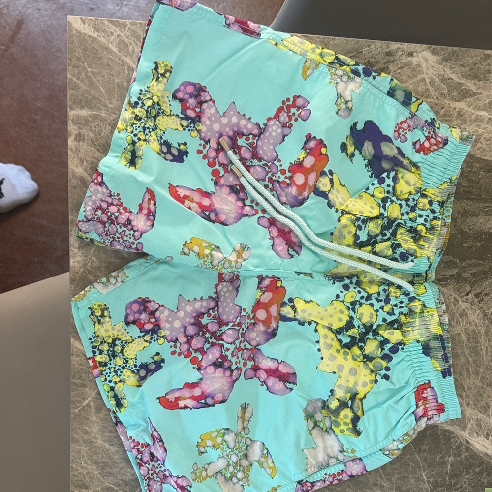 Vilebrequin Colorful Coral Print Swim Shorts. Never Worn w/tags.